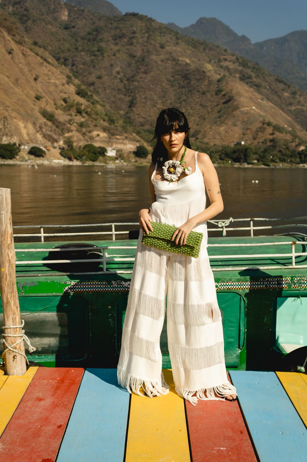 Mist White Loose Pants